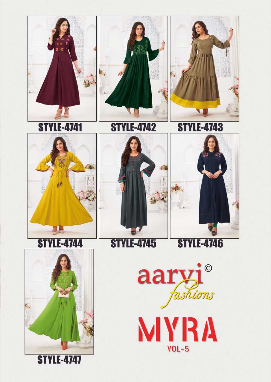 Myra Vol-5 Long Rayon Kurtis Catalog Set Myra Vol-5 Long Rayon Kurtis Catalog Set